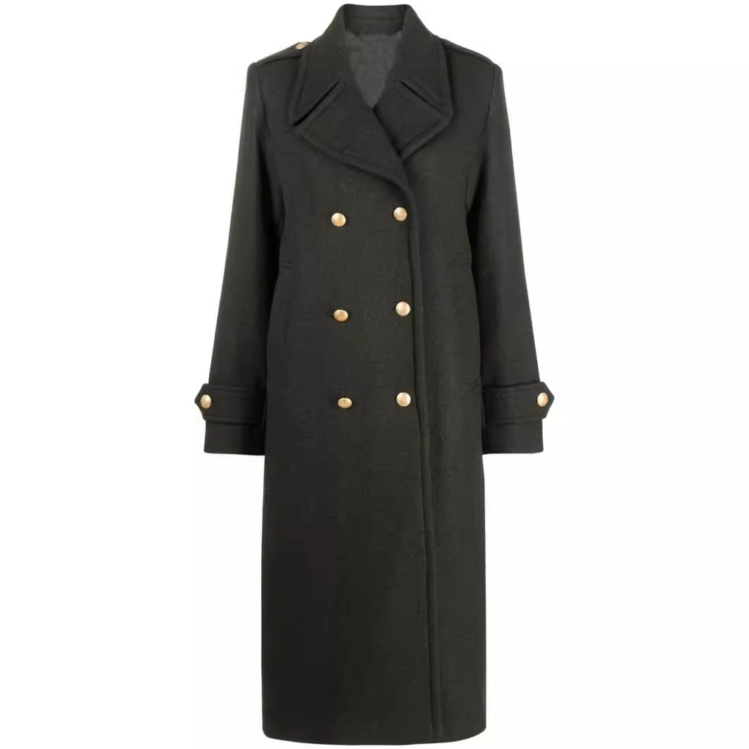 Damen Doppelreihiger Oversize-Wollmix-Mantel mit markantem Revers und verstellbaren Manschetten Echoarchiv