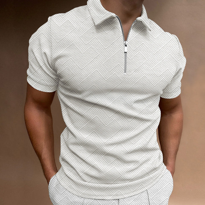 Herren Kurzarm Poloshirt mit leichtem Stehkragen Echoarchiv