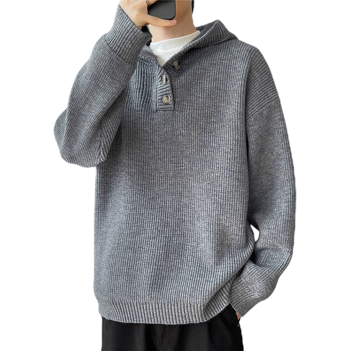 Herren Gemütlicher Hoodie mit Knopfdetails und Rippenstruktur Echo Archiv