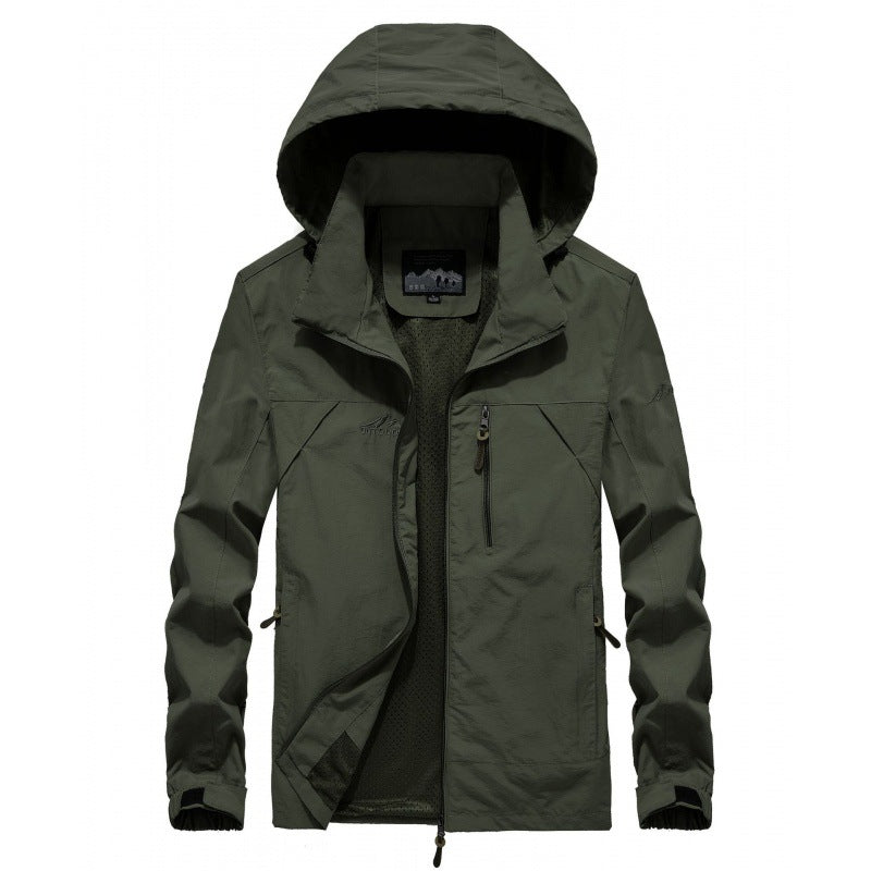 Herren leichte atmungsaktive Softshell-Trekkingjacke mit Kapuze und Mesh-Futter Echoarchiv