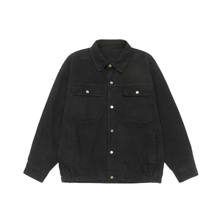 Unisex Oversize Workwear-Blousonjacke mit Druckknopf‑Front und Elastbund Echoarchiv