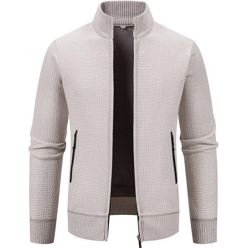 Herren Strickjacke mit modernem Zipper und seitlichen Reißverschlusstaschen Echoarchiv