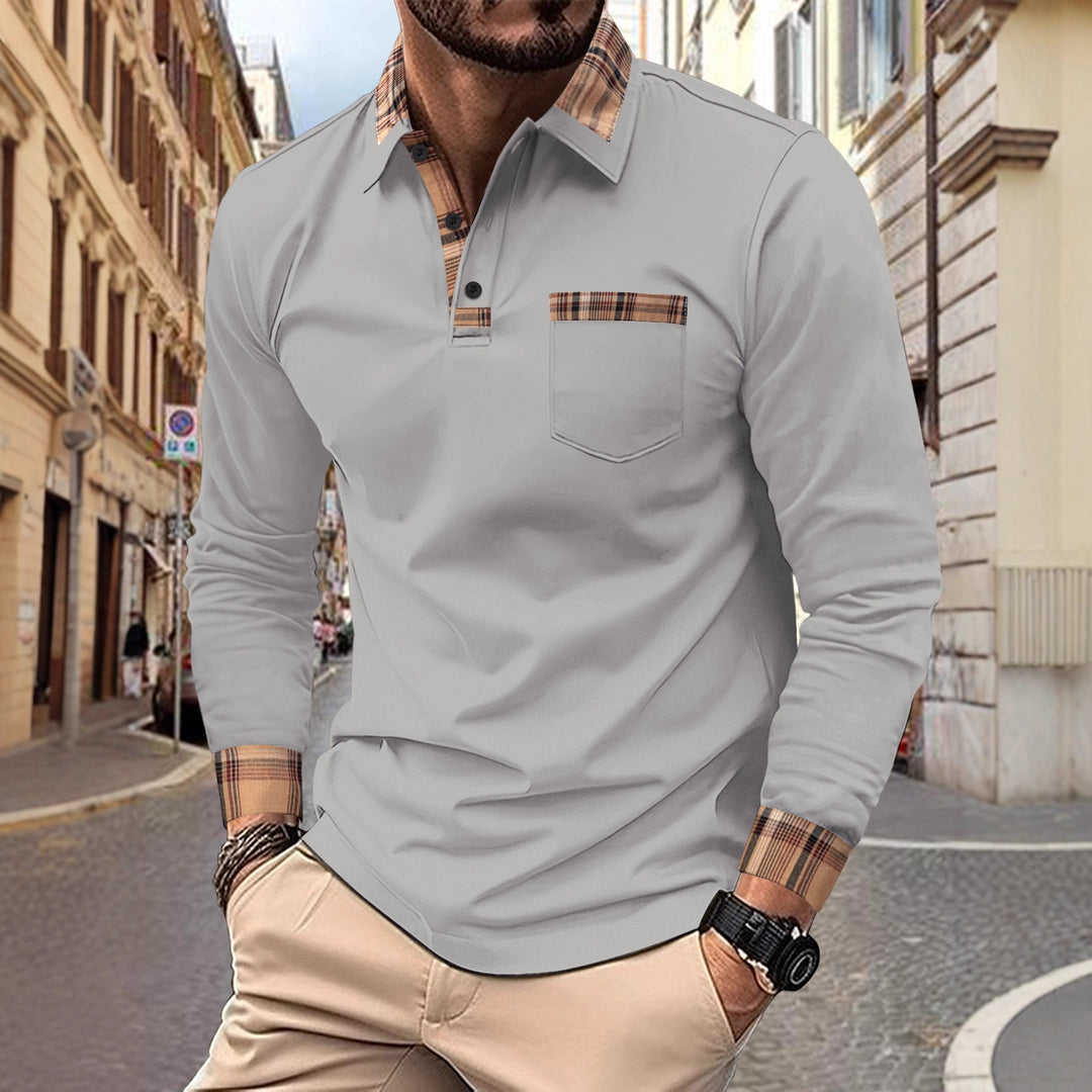 Herren Poloshirt mit Kontrastkragen und modischen Akzenten Echoarchiv