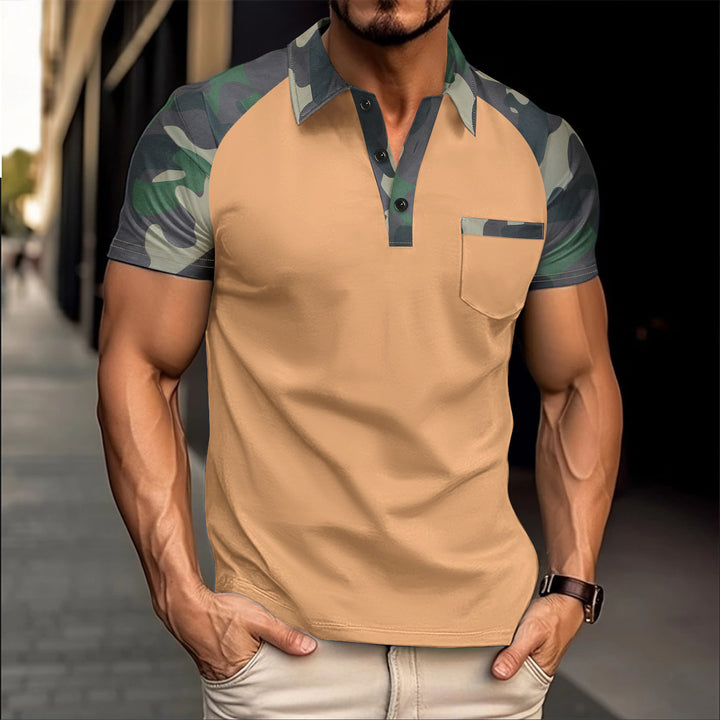 Herren Polohemd mit modernem Camouflage-Design Echoarchiv