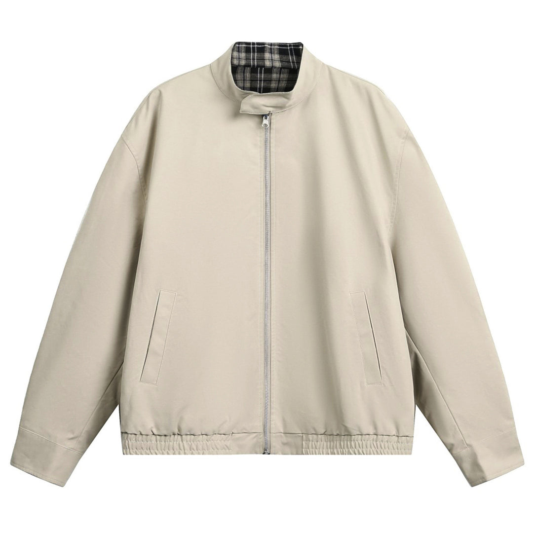 Unisex Oversize-Blousonjacke mit Stehkragen und kariertem Innenfutter Echo Archiv