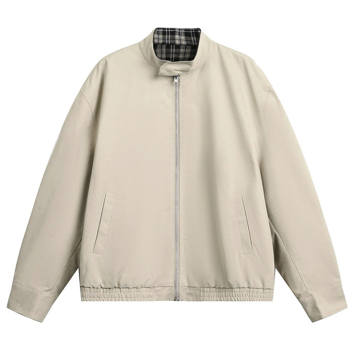 Unisex Oversize-Blousonjacke mit Stehkragen und kariertem Innenfutter Echo Archiv