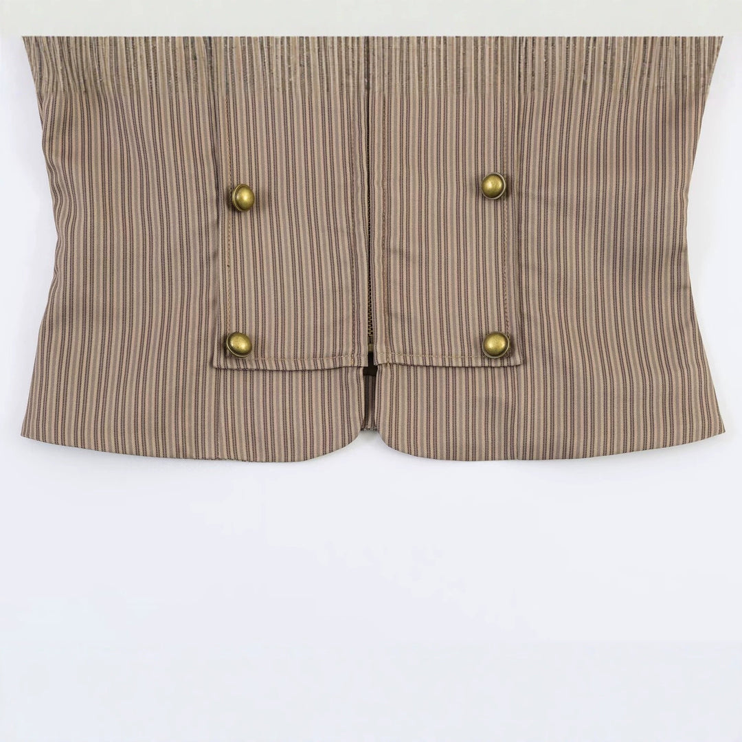 Damen Kurzgeschnittene militärinspirierte Jacke mit Stehkragen und doppelter Zierknopfreihe Echo Archiv