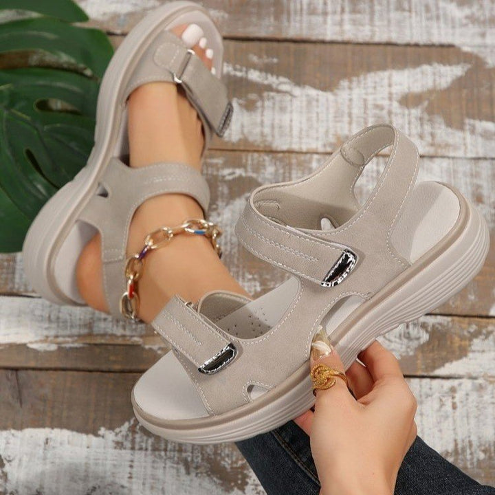 Damen Komfort-Sandalen mit verstellbaren Klettverschlüssen und gepolstertem Fußbett Echo Archiv