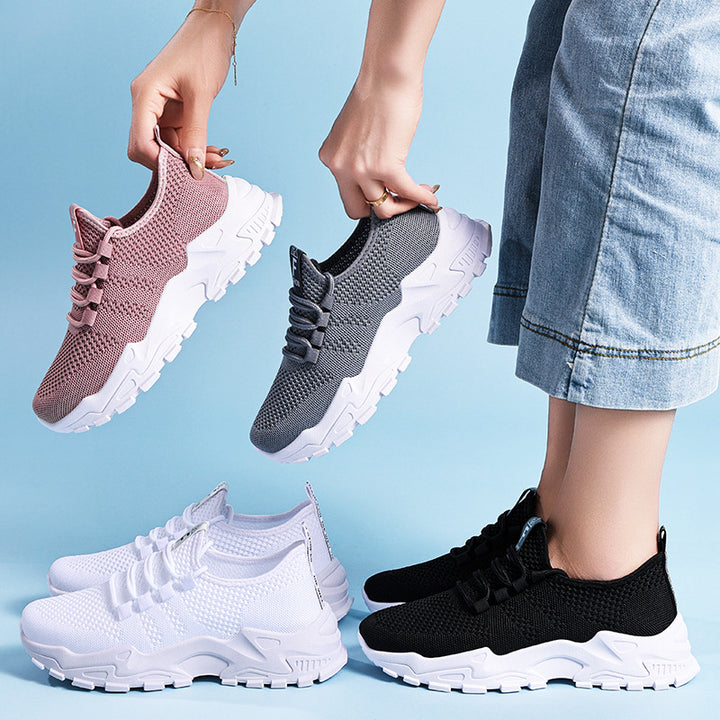Damen nan atmungsaktive Strick-Slip-On Sneaker mit sockenähnlichem Schaft und profiliertem Plateau-Absatz Echo Archiv
