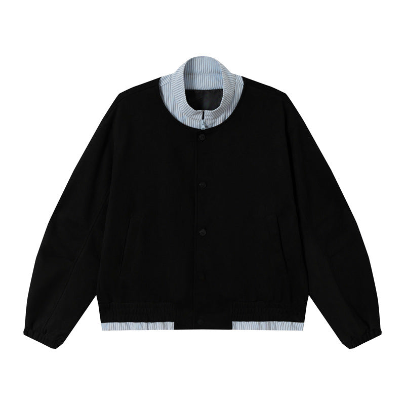 Unisex Kurz geschnittene Boxy-Blousonjacke aus Baumwollmix mit gesteppter Innenlage und Stehkragen Echoarchiv