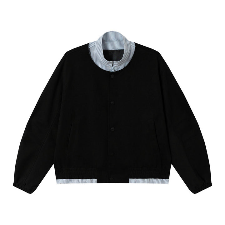 Unisex Kurz geschnittene Boxy-Blousonjacke aus Baumwollmix mit gesteppter Innenlage und Stehkragen Echoarchiv