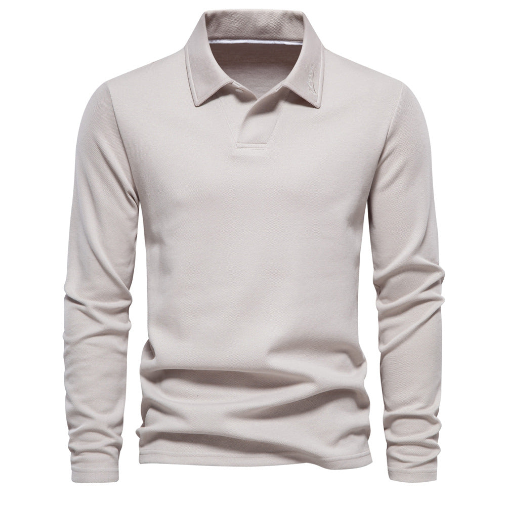 Herren Langarm Poloshirt aus atmungsaktivem Baumwollmix mit modischen Akzenten Echoarchiv