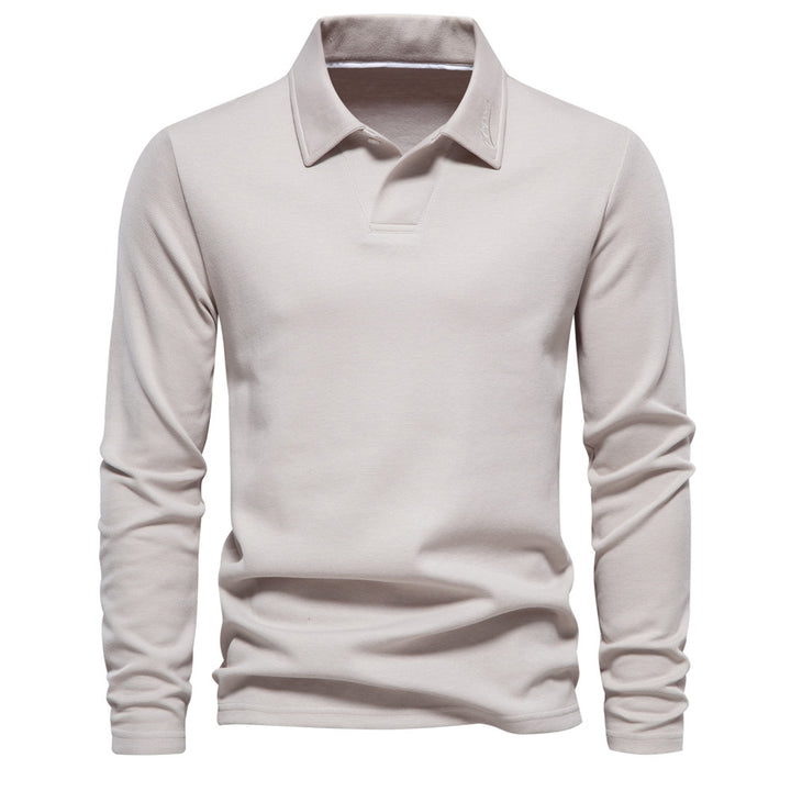 Herren Langarm Poloshirt aus atmungsaktivem Baumwollmix mit modischen Akzenten Echoarchiv