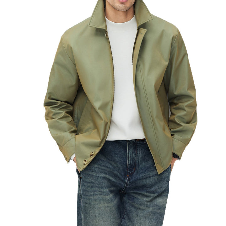 Herren Kurzjacke im modernen Harrington‑Stil mit Stehkragen und verdecktem Reißverschluss Echoarchiv