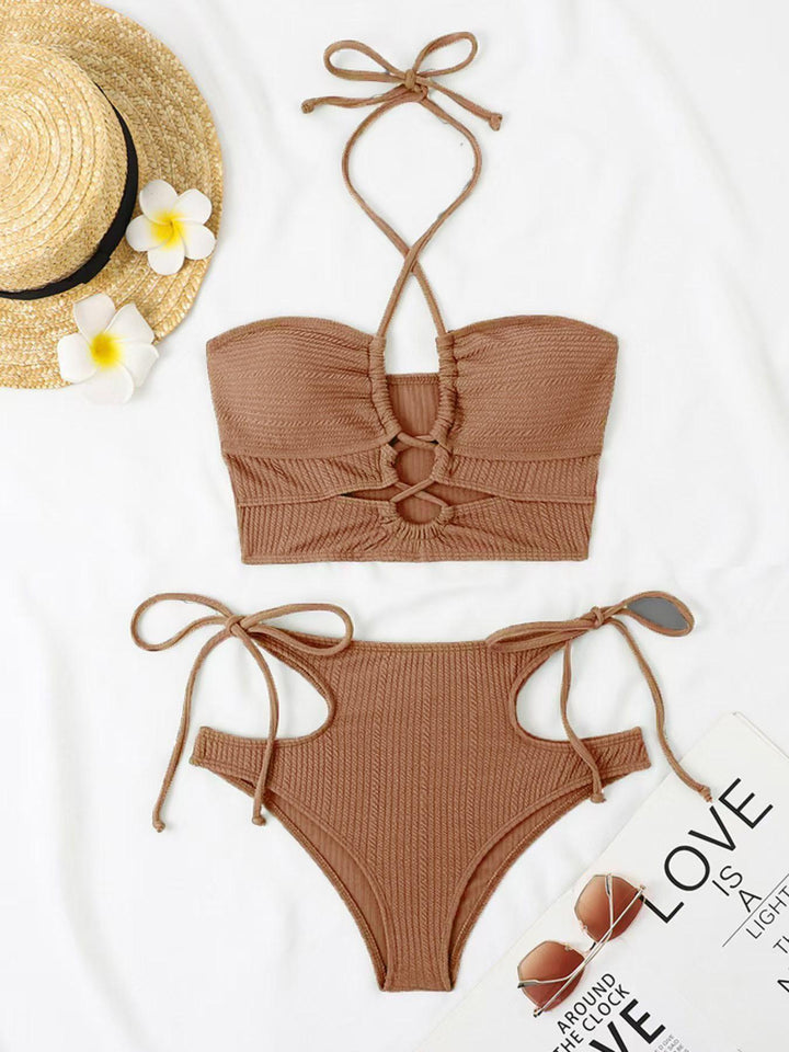Damen Bikini-Set mit raffiniertem Cut-Out und hohem Taillenschnitt Echo Archiv