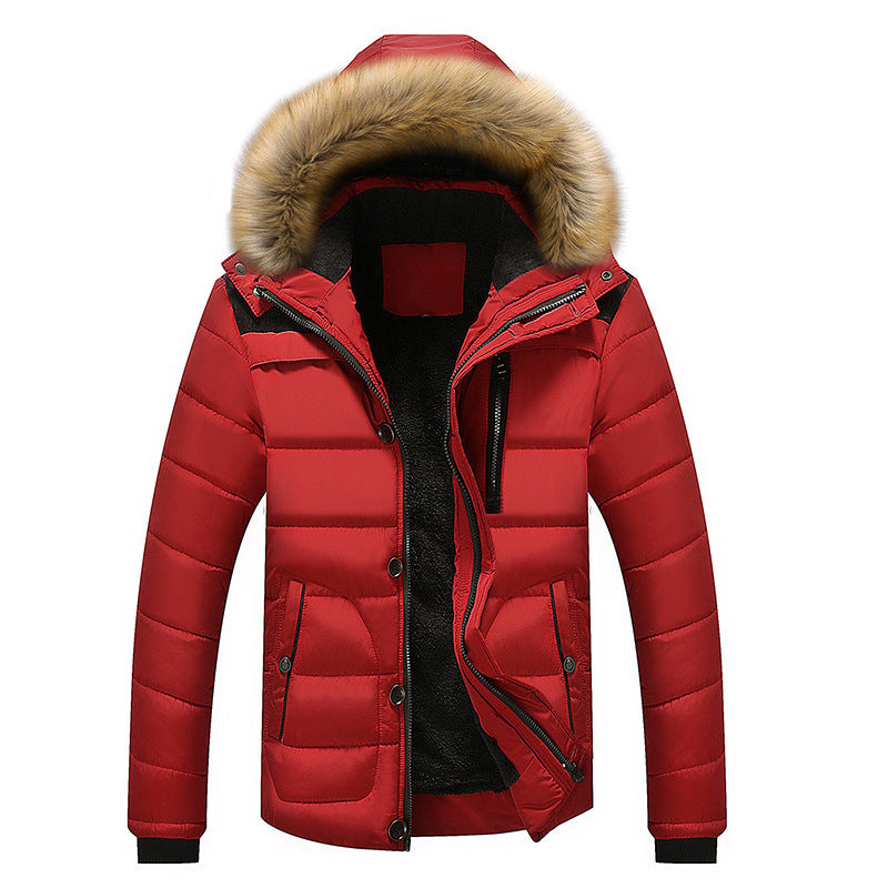 Herren Isolierter Steppparka mit Kunstfellkapuze, verdeckter Zip- und Druckknopfleiste – Montevé