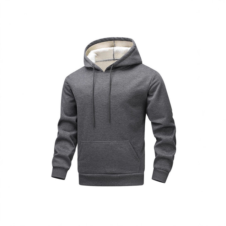Herren Fleece-Kapuzenpullover mit Sherpa-Innenfutter und Kängurutasche – Cavarno