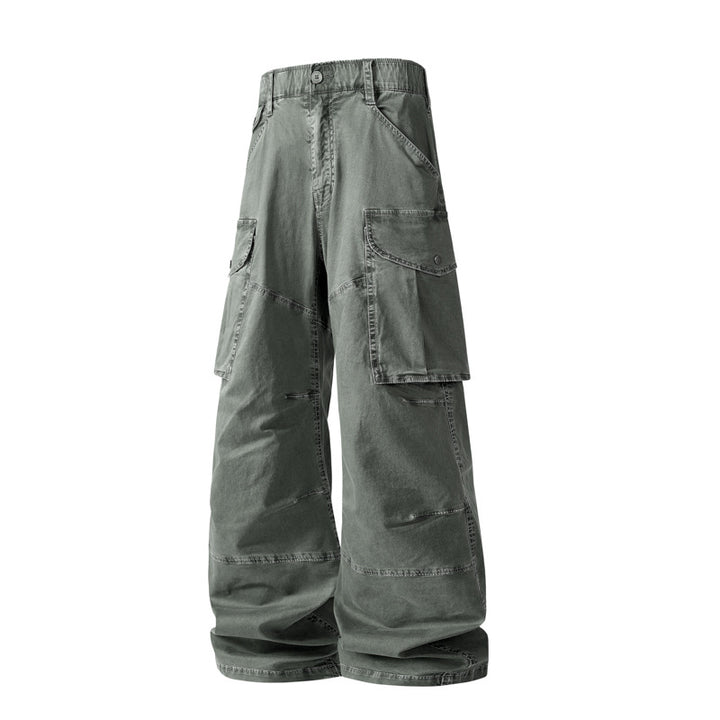 Damen Weite Cargohose mit hohem Bund, Oversize‑Bein und großen Klappentaschen Echo Archiv