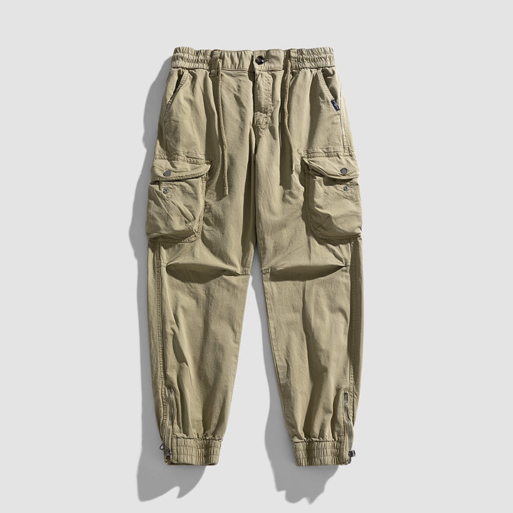 Herren Cargohose im Joggerstil mit elastischem Komfortbund, Multifunktionalen Klapp‑Utility‑Taschen und Knöchelreißverschluss Echo Archiv