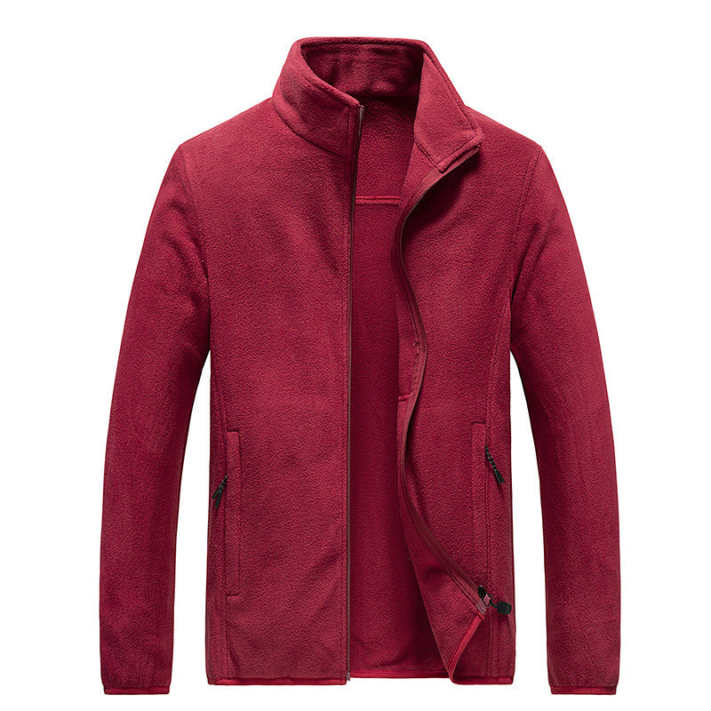 Herren Fleecejacke mit durchgehendem Reißverschluss, Stehkragen und praktischen Reißverschlusstaschen Echoarchiv