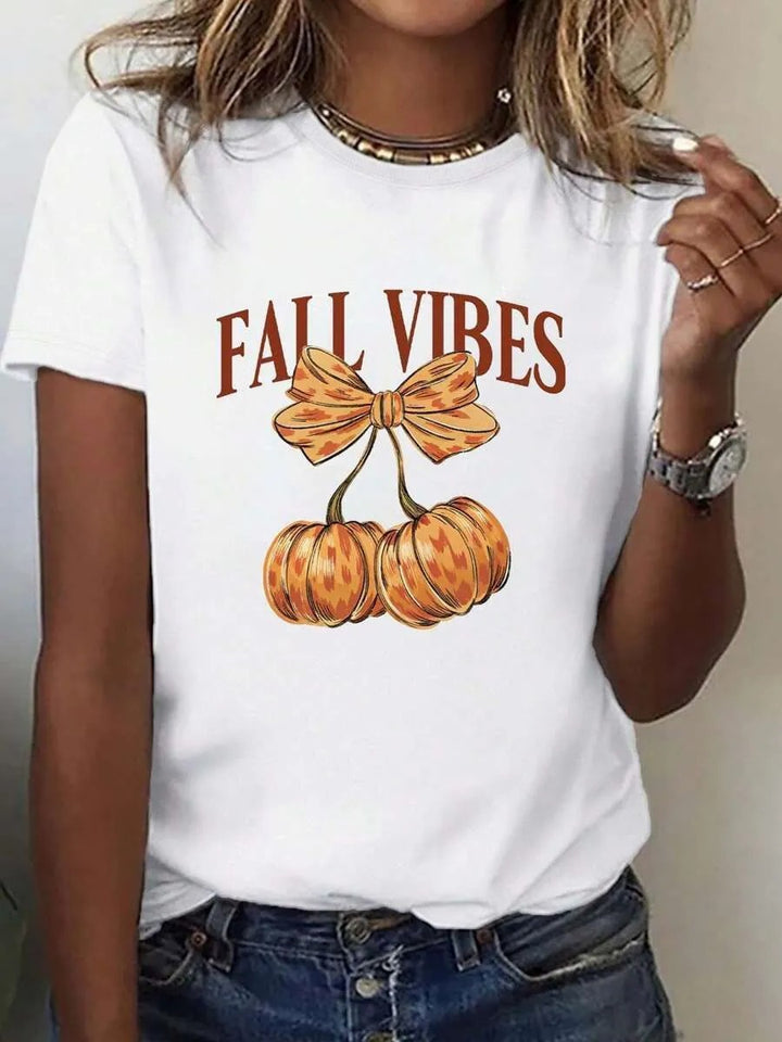 Damen T-Shirt mit stylischem Kürbis-Motiv und aufregendem Animal-Print Echo Archiv