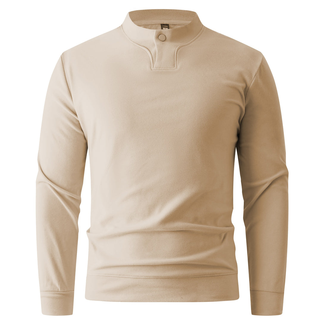 Herren Langarmshirt mit schmalem Stehkragen und Knopfverschluss Echo Archiv