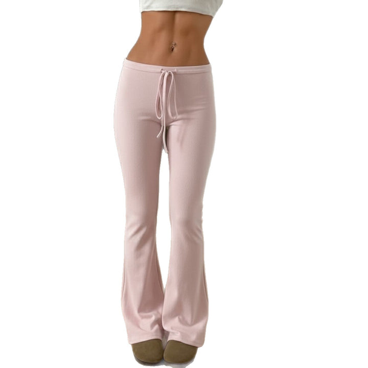 Damen nan ausgestellte Loungehose mit Bindekordel, hohem Komfortbund und weichem Jerseyfall Echo Archiv