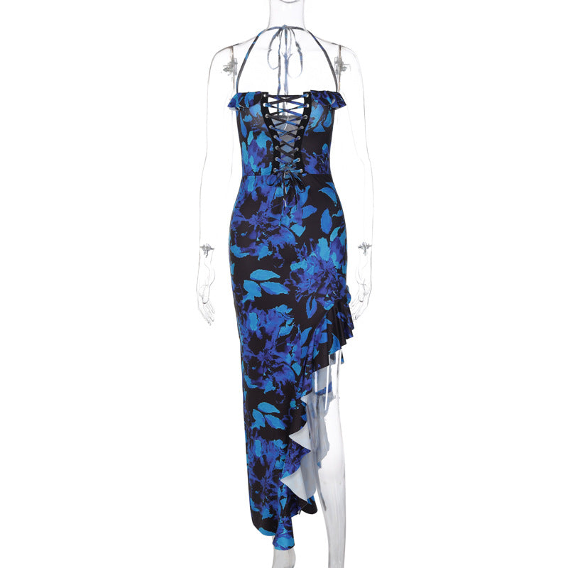 Damen Boho Maxikleid mit floralem Print und Schnürung Echo Archiv
