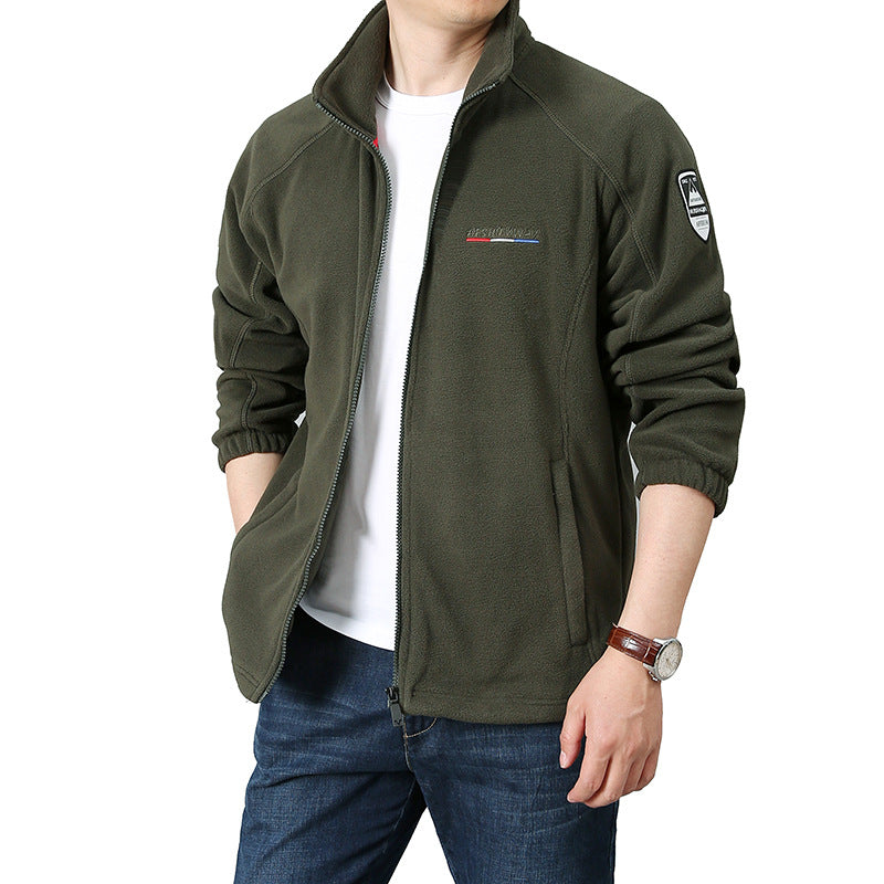 Herren Fleece-Outdoorjacke mit Stehkragen und durchgehendem Reißverschluss Echo Archiv