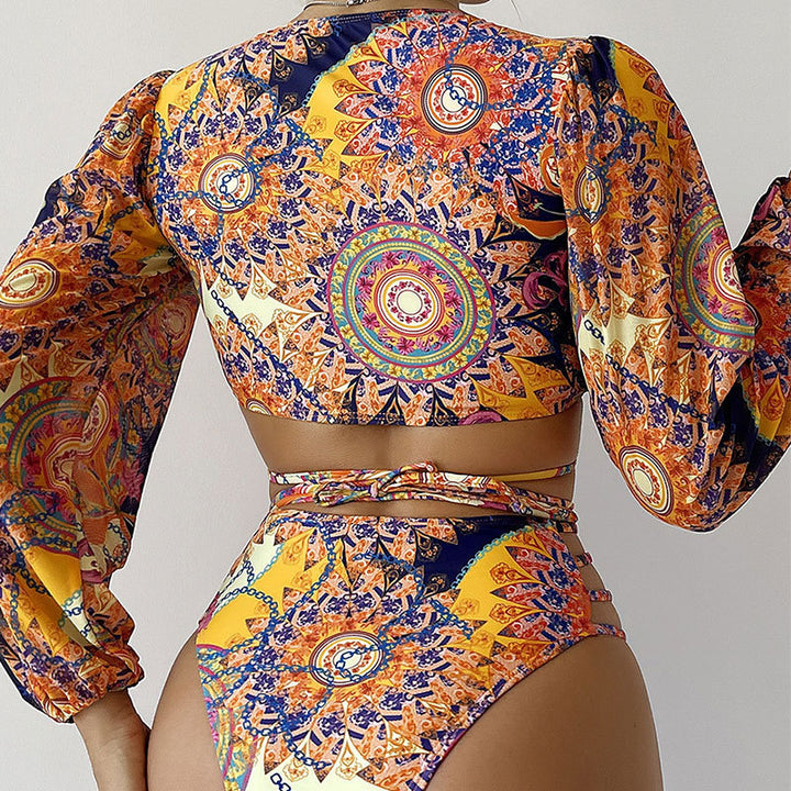 Damen Bikiniset mit langärmligem Oberteil und stylischem Cut-Out Echo Archiv
