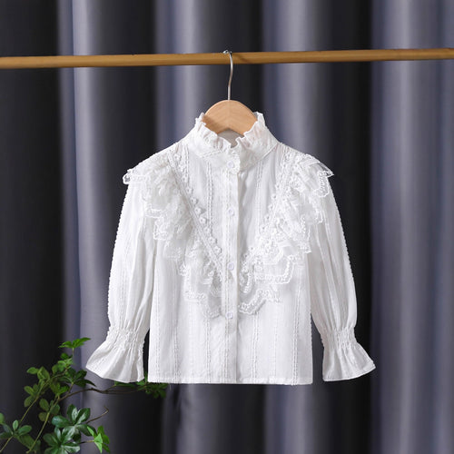 Mädchen Rüschenbluse mit eleganten Spitzenakzenten Echo Archiv