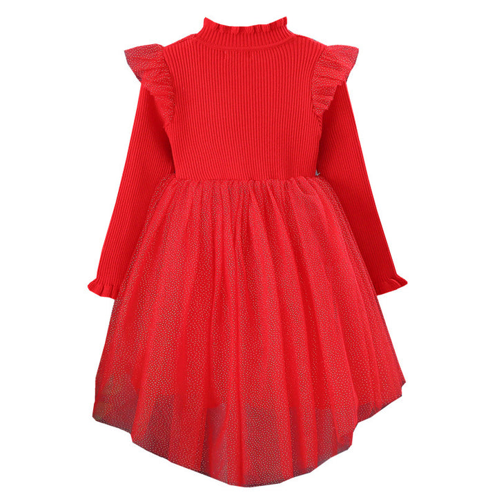 Mädchen Festliches Tüllkleid mit Pailletten und Schleifendetail Echo Archiv