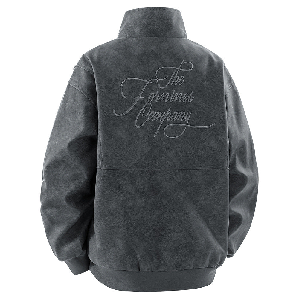 Herren Kunstlederjacke im modischen Design mit praktischem Stehkragen Echoarchiv