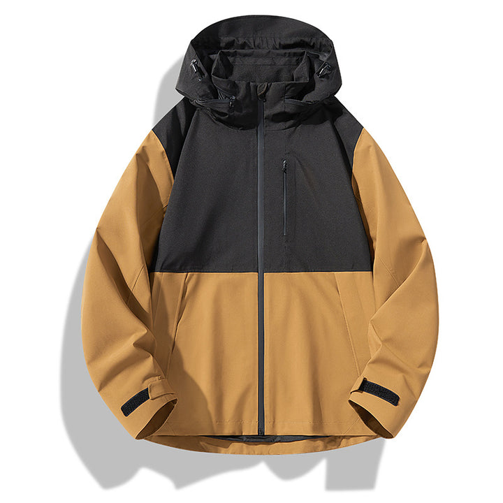 Herren Zweilagige wasserdichte Outdoorjacke mit Kapuze, Verschweißten Reißverschlüssen und Kontrastpaneelen Echo Archiv