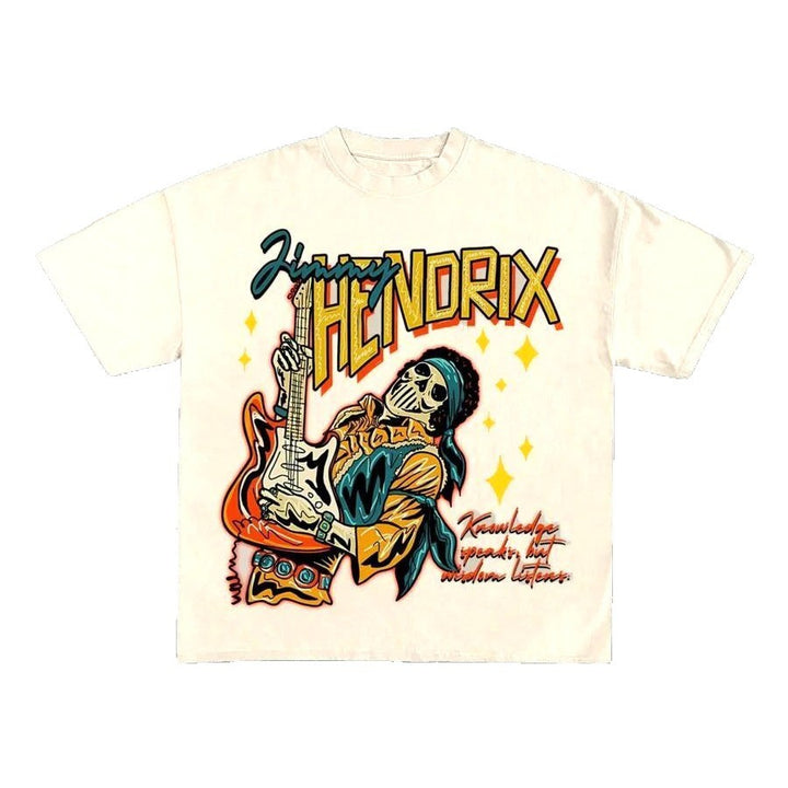 Damen Grafik T-Shirt mit einzigartigem Skelettdesign und kreativem Schriftzug Echo Archiv