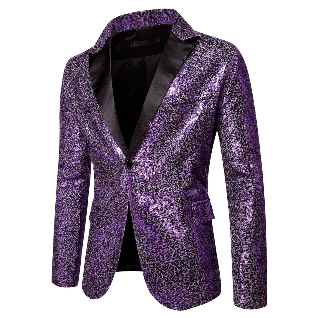 Herren extravagante Glitzer-Smokingjacke mit schwarzem Satinrevers Echoarchiv