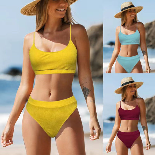 Damen Hochtailliertes Bikini-Set mit sportlichem Oberteil Echo Archiv