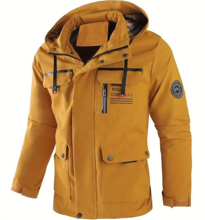 Herren Wasserabweisender Softshell-Parka mit Kapuze, reflektierenden Einsätzen und Multifunktionstaschen Echoarchiv