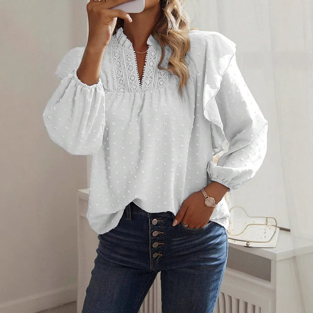 Damen Verspielte Rüschenbluse Echo Archiv