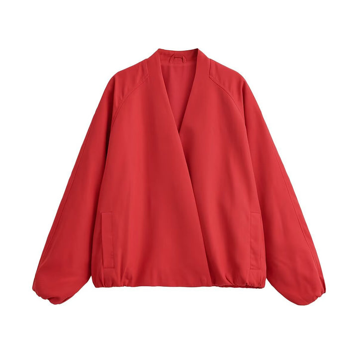 Damen Oversized Kimono‑Blouson mit offenem Vorderteil, Ballonärmeln und elastischem Saum Echo Archiv