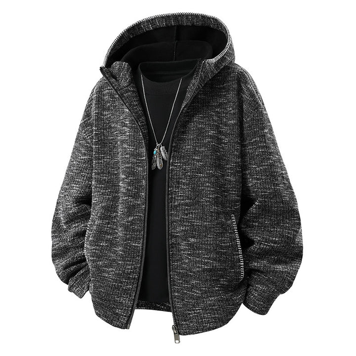 Herren Gepolsterte Strickoptik‑Kapuzenjacke mit Thermofutter und Zwei‑Wege‑Reißverschluss Echo Archiv