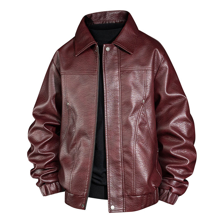 Herren Modische Kunstleder-Bomberjacke Echo Archiv