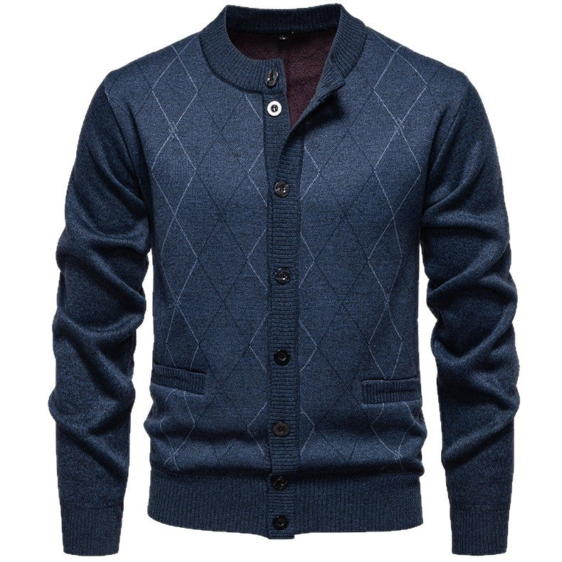 Herren stylische Strickjacke mit diamantförmigem Muster Echoarchiv