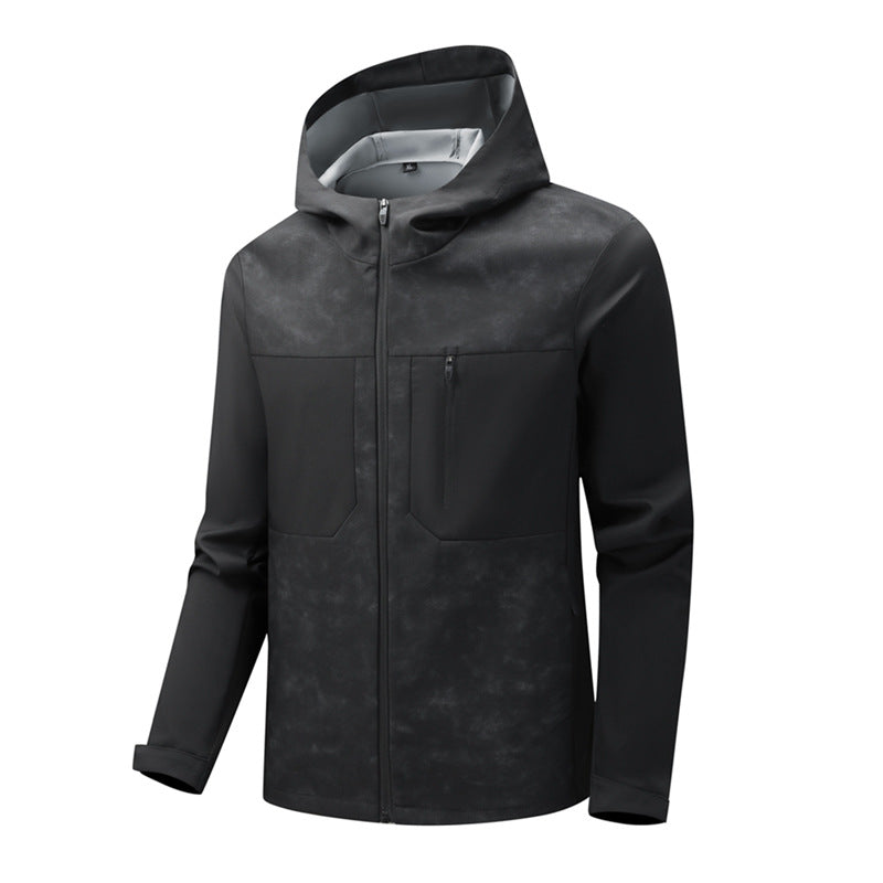 Herren Urbanes Softshell-Hybrid mit wasserabweisender Beschichtung, Kapuze und Brust-Reißverschluss Echo Archiv
