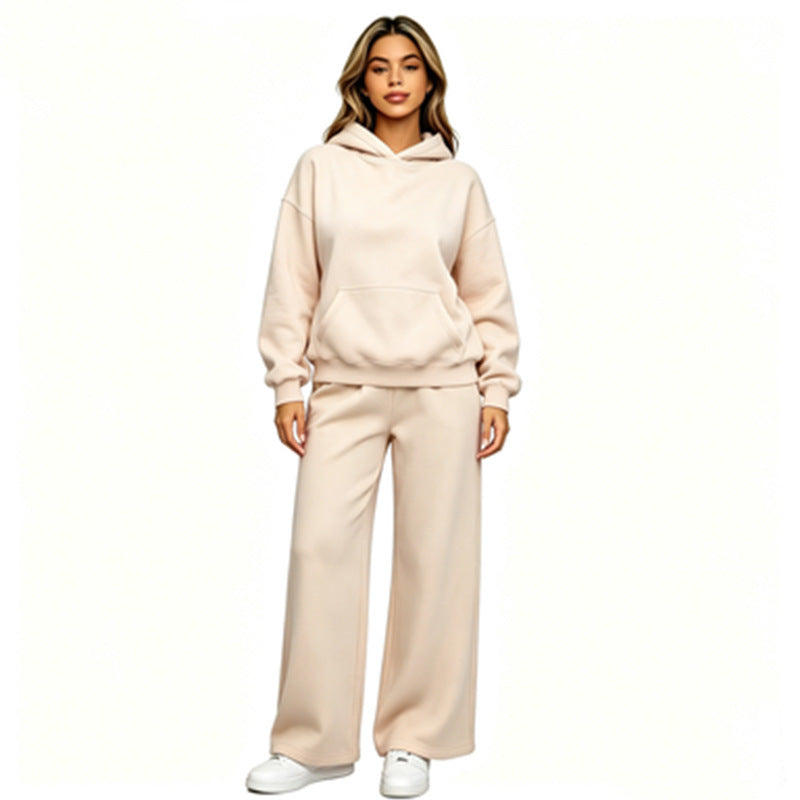 Damen Lässiger Kapuzenpullover mit weiten Hosen Echoarchiv
