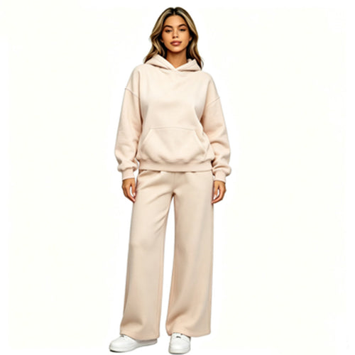 Damen Lässiger Kapuzenpullover mit weiten Hosen Echoarchiv