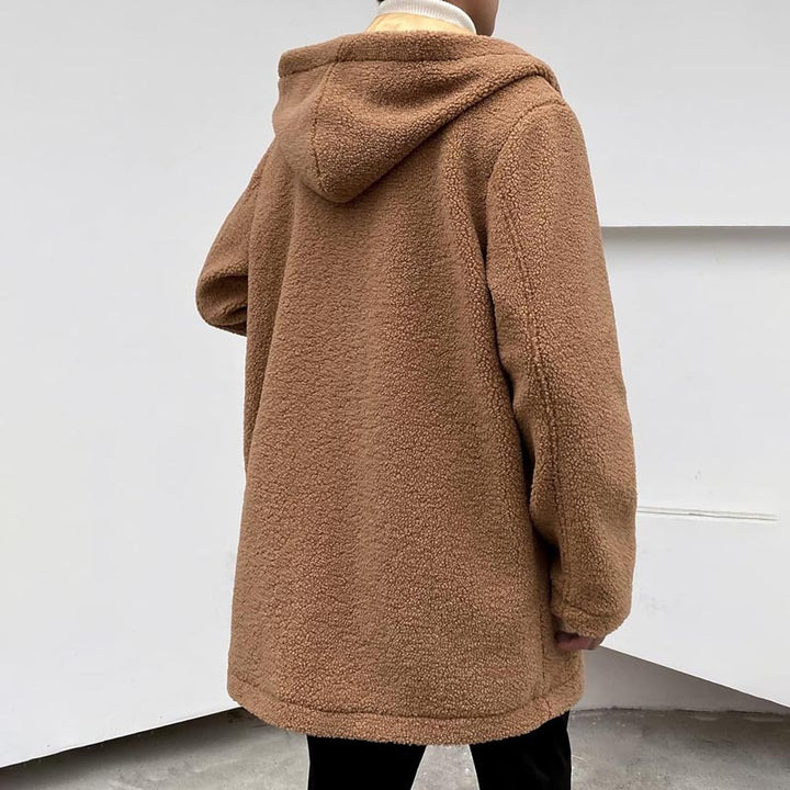 Herren kuschelige Fleecejacke mit Kapuze und seitlichen Taschen Echoarchiv