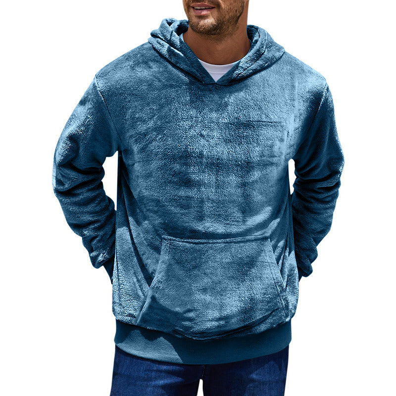 Herren kuscheliger Hoodie mit praktischen Kängurutaschen und hohem Kragen Echoarchiv