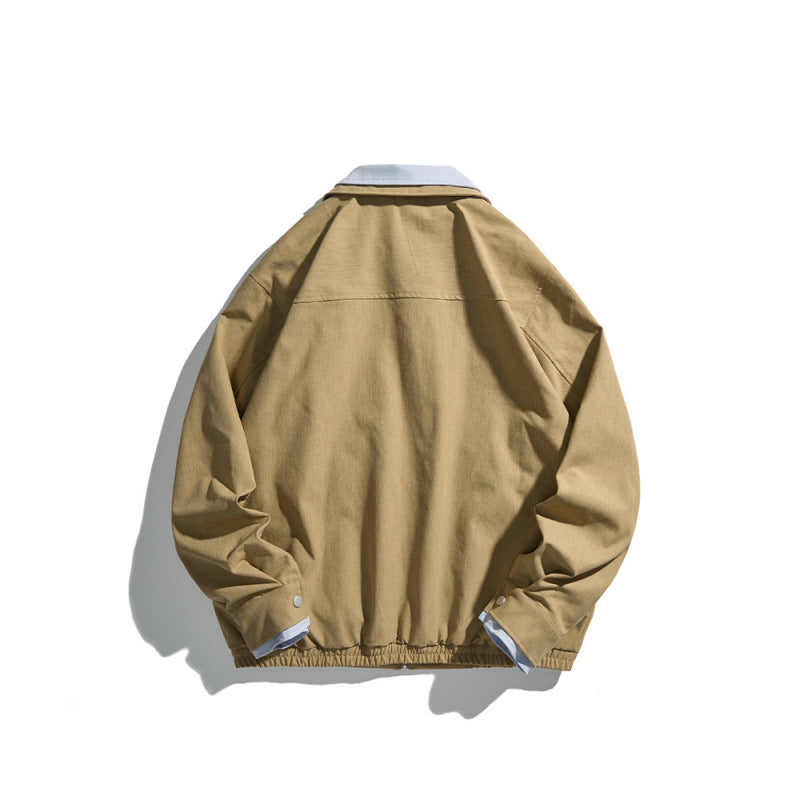 Herren Kurz geschnittene Canvas-Blousonjacke im Workwear‑Look mit kontrastierendem Hemdkragen Echo Archiv