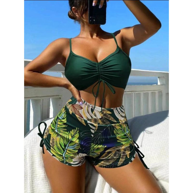 Damen Bikini-Set mit verstellbaren Trägern und floralem Volant Echo Archiv
